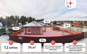 Дом 74м&sup2;, 1-этажный, участок 7 сот.  