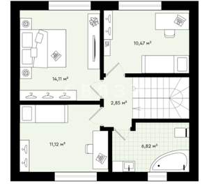 Дом 154м&sup2;, 3-этажный, участок 1 сот.  