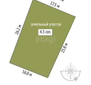 Дом 95м², 1-этажный, участок 4 сот.  