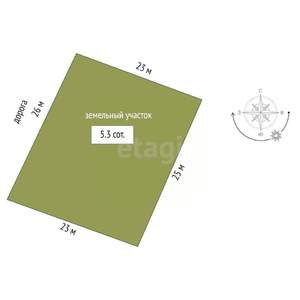 Дом 63м&sup2;, 1-этажный, участок 5 сот.  