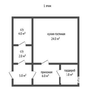 Коттедж 66м&sup2;, 2-этажный, участок 4 сот.  