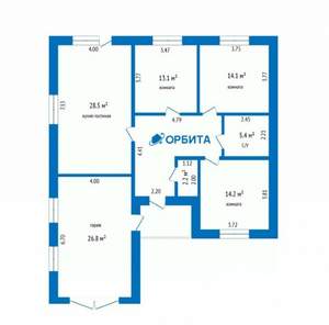 Дом 120м², 2-этажный, участок 5 сот.  
