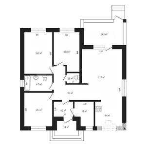 Коттедж 126м², 1-этажный, участок 7 сот.  