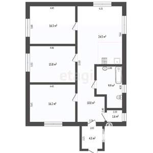 Дом 99м&sup2;, 1-этажный, участок 6 сот.  