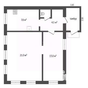 Дом 50м&sup2;, 1-этажный, участок 6 сот.  