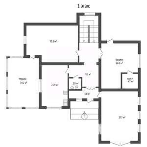 Дом 391м&sup2;, 2-этажный, участок 15 сот.  