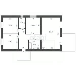 Дом 91м&sup2;, 1-этажный, участок 5 сот.  