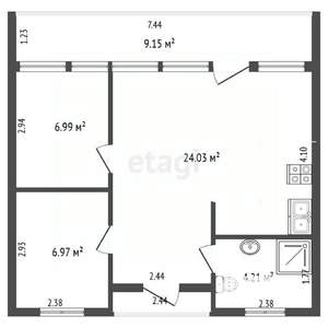 Дом 52м&sup2;, 1-этажный, участок 6 сот.  
