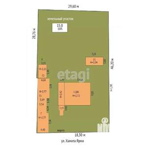 Дом 195м&sup2;, 3-этажный, участок 15 сот.  