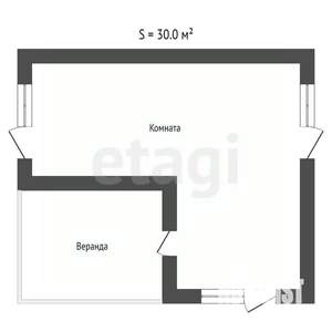 Дом 30м², 1-этажный, участок 7 сот.  