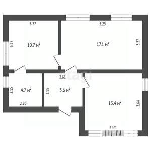 Дом 55м&sup2;, 1-этажный, участок 7 сот.  