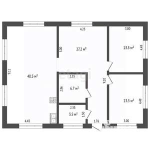 Дом 111м², 1-этажный, участок 13 сот.  