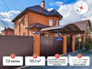 Дом 131м&sup2;, 1-этажный, участок 8 сот.  