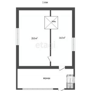 Дом 36м², 2-этажный, участок 5 сот.  