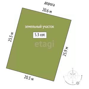 Дом 20м&sup2;, 2-этажный, участок 6 сот.  