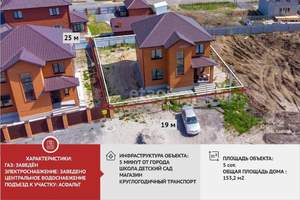Дом 153м², 2-этажный, участок 5 сот.  