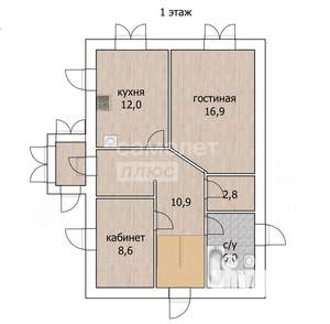Дом 118м&sup2;, 2-этажный, участок 12 сот.  