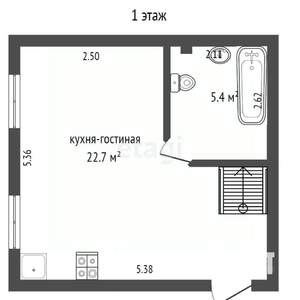 Дом 56м&sup2;, 2-этажный, участок 5 сот.  