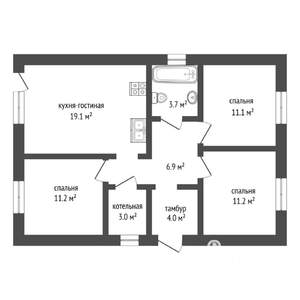 Дача 80м², 1-этажный, участок 6 сот.  