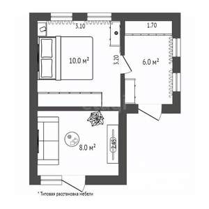 Дом 24м&sup2;, 1-этажный, участок 9 сот.  