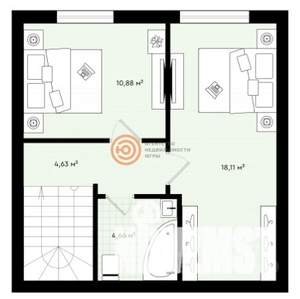 Таунхаус 81м&sup2;, 3-этажный, участок 1 сот.  