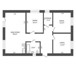 Дом 85м&sup2;, 1-этажный, участок 8 сот.  