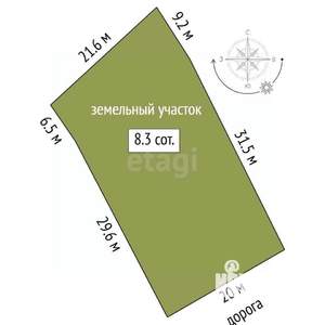 Дача 30м², 1-этажный, участок 8 сот.  