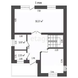 Дом 130м&sup2;, 2-этажный, участок 5 сот.  