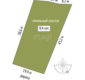 Дача 45м², 2-этажный, участок 8 сот.  