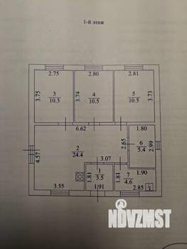 Дом 80м&sup2;, 1-этажный, участок 8 сот.  
