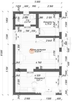 Дом 45м&sup2;, 1-этажный, участок 1 сот.  