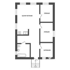 Коттедж 115м², 1-этажный, участок 8 сот.  