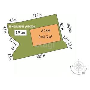 Дом 41м², 1-этажный, участок 2 сот.  