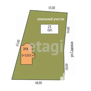 Дом 320м², 2-этажный, участок 25 сот.  
