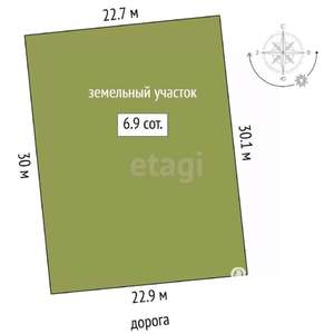 Дом 50м&sup2;, 2-этажный, участок 7 сот.  