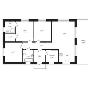 Коттедж 121м², 1-этажный, участок 5 сот.  