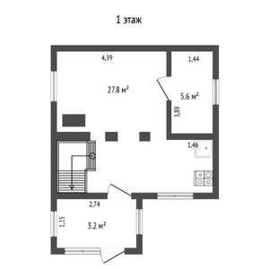 Дом 55м², 2-этажный, участок 8 сот.  