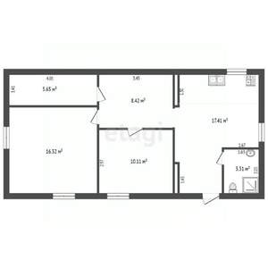 Дом 63м², 1-этажный, участок 6 сот.  