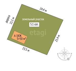 Дача 50м², 2-этажный, участок 5 сот.  
