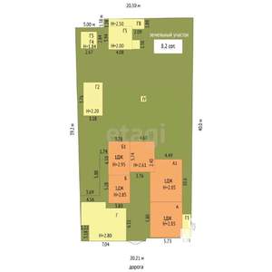 Дом 105м&sup2;, 1-этажный, участок 8 сот.  