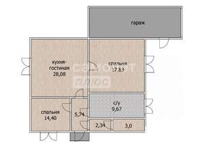Дом 81м&sup2;, 1-этажный, участок 6 сот.  