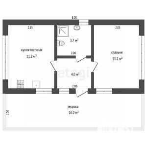 Дом 42м², 1-этажный, участок 6 сот.  