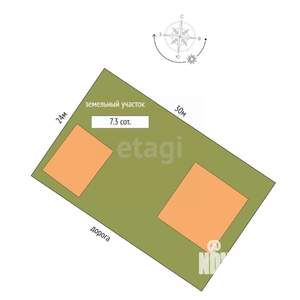 Дом 171м&sup2;, 2-этажный, участок 7 сот.  