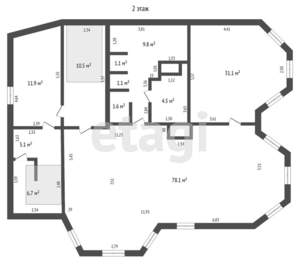Дом 298м², 2-этажный, участок 13 сот.  