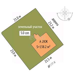 Дача 138м², 2-этажный, участок 5 сот.  