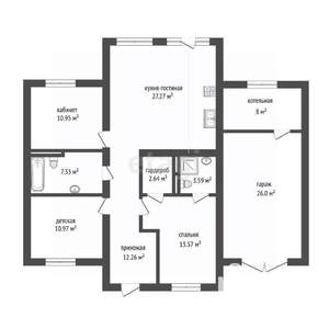 Дом 147м&sup2;, 1-этажный, участок 7 сот.  