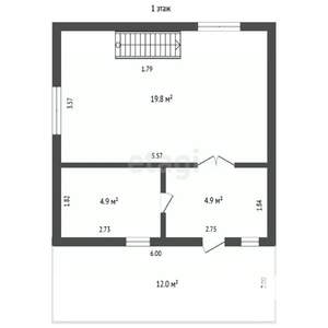 Дом 50м², 2-этажный, участок 6 сот.  