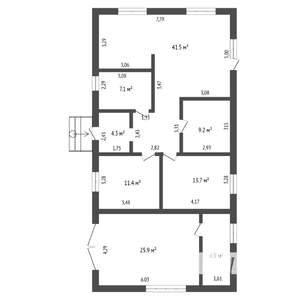 Коттедж 127м², 1-этажный, участок 8 сот.  