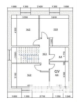 Коттедж 153м², 2-этажный, участок 5 сот.  