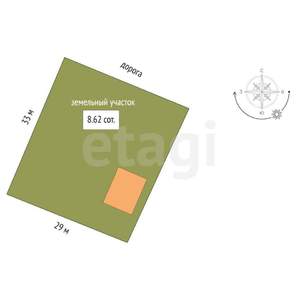Дом 50м², 2-этажный, участок 9 сот.  